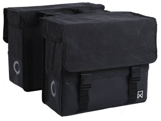Willex Dubbele Canvas Tas Plus Zwart - Fietsenconcurrent.nl Willex Dubbele Canvas Tas Plus Zwart - Fietsenconcurrent.nl