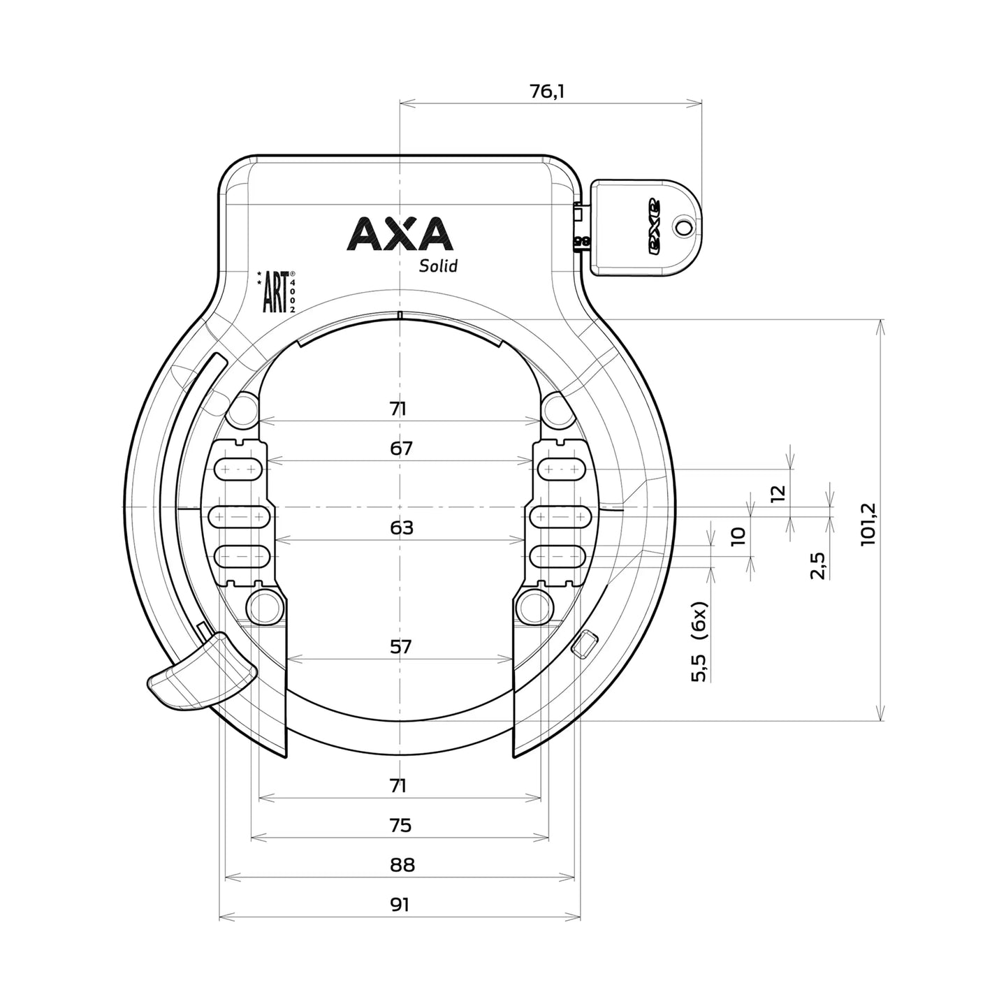 Axa ringslot Solid XL zwart - Fietsenconcurrent.nl