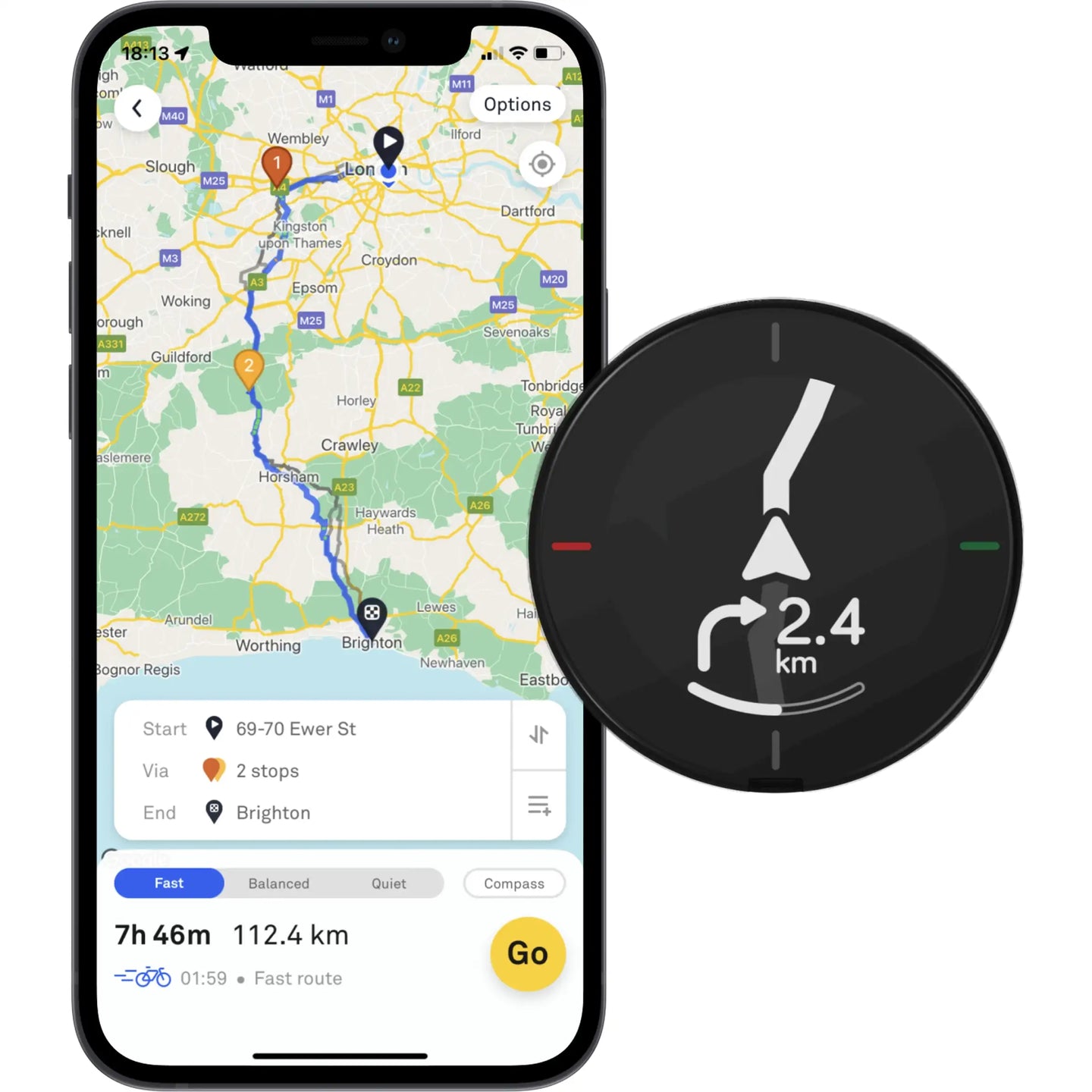 Beeline Velo 2 GPS fietscomputer - Fietsenconcurrent.nl
