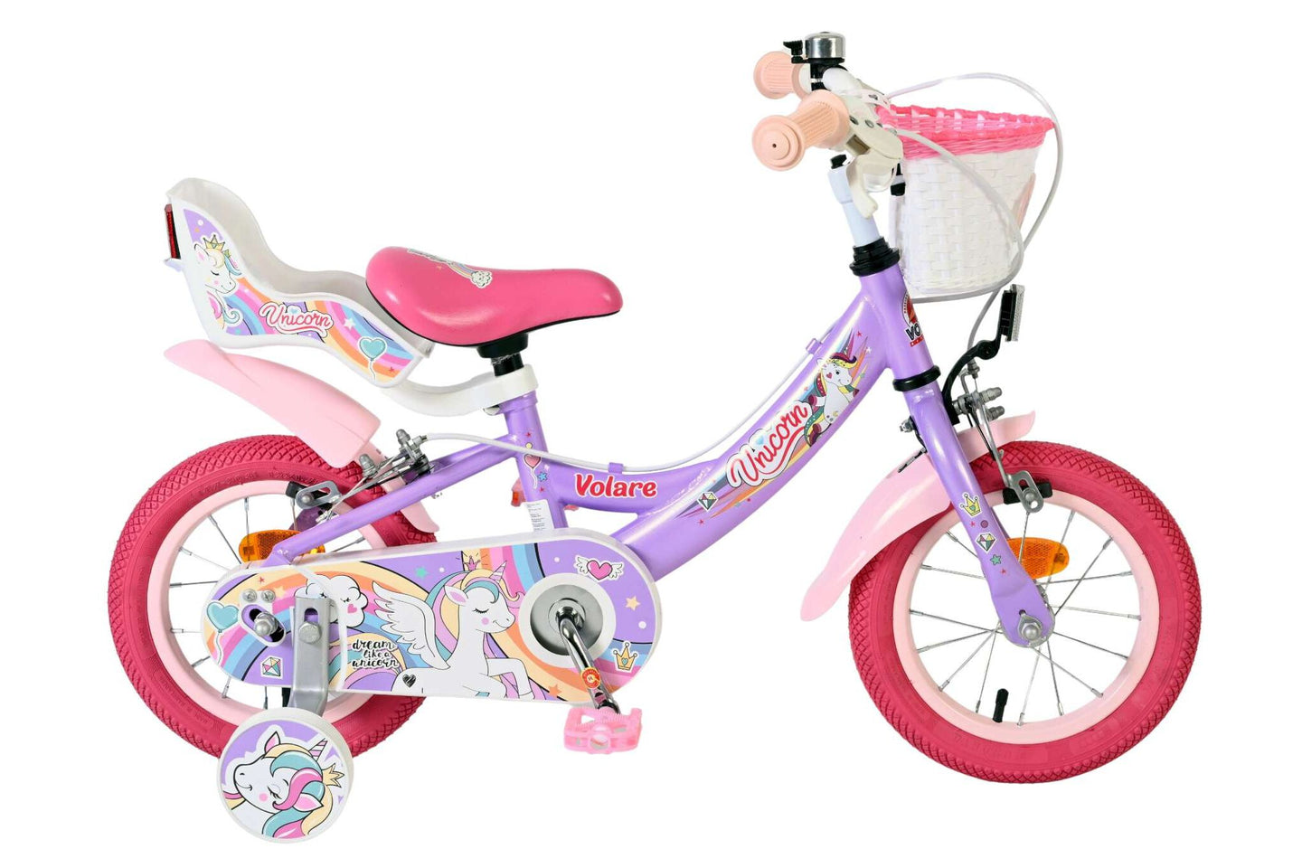 Volare Unicorn 12 inch 2026 Meisjes Twee handremmen - Fietsenconcurrent.nl