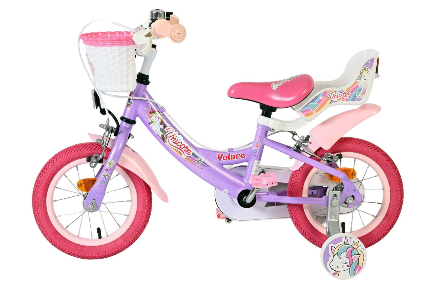 Volare Unicorn 12 inch 2026 Meisjes Twee handremmen - Fietsenconcurrent.nl