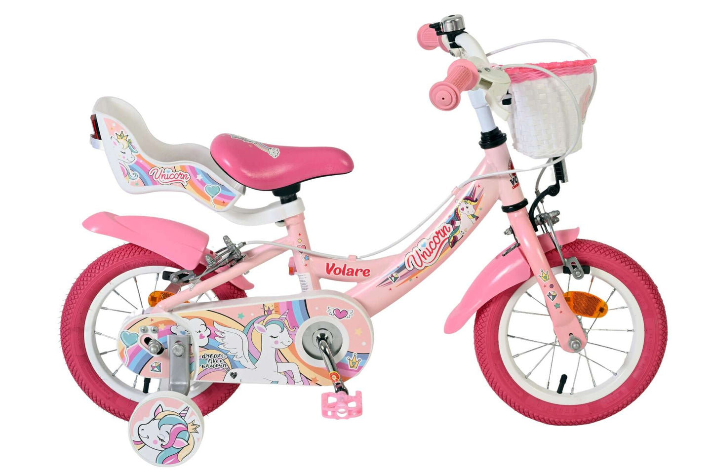 Volare Unicorn 12 inch 2026 Meisjes Twee handremmen - Fietsenconcurrent.nl