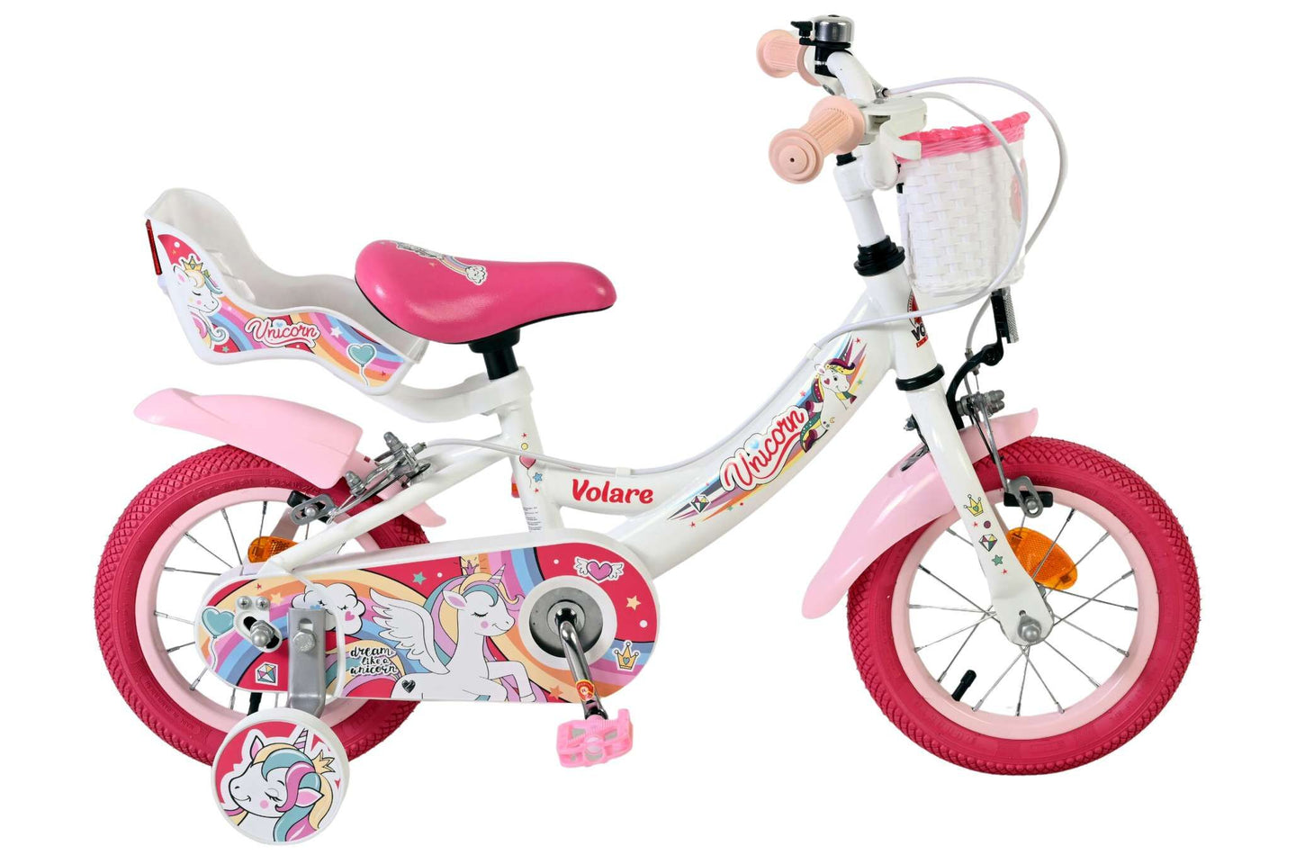 Volare Unicorn 12 inch 2026 Meisjes Twee handremmen - Fietsenconcurrent.nl