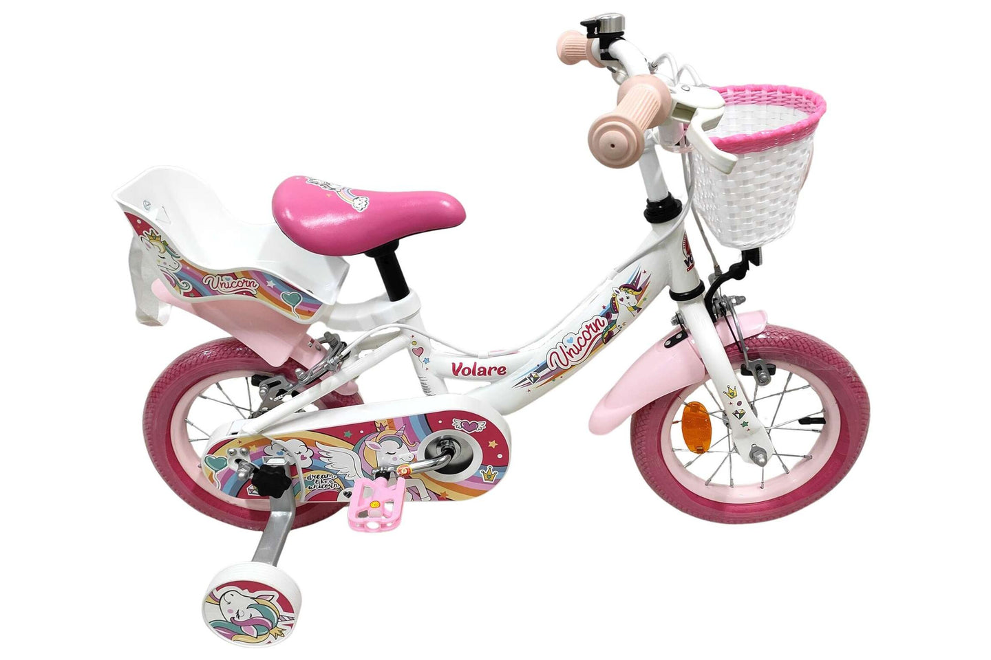 Volare Unicorn 14 inch 2026 Meisjes Twee handremmen