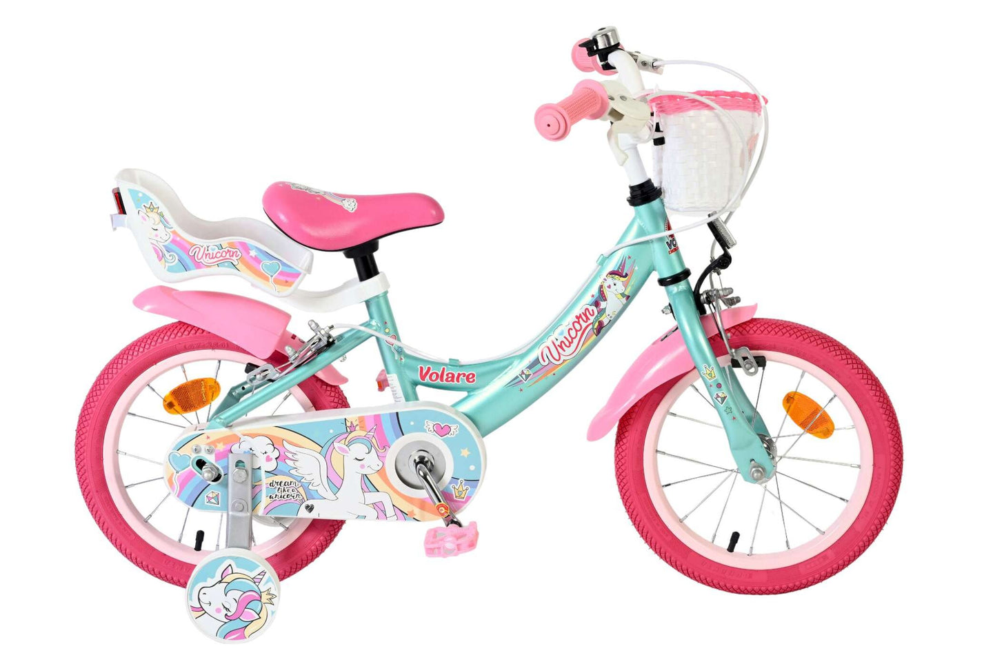 Volare Unicorn 14 inch 2026 Meisjes Twee handremmen - Fietsenconcurrent.nl