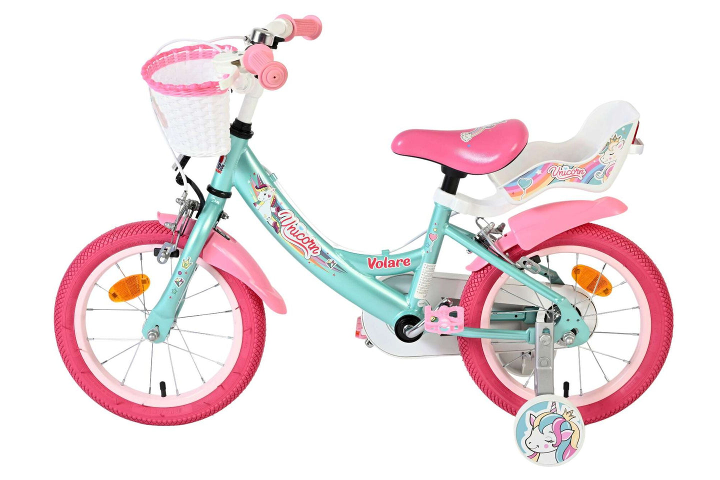 Volare Unicorn 14 inch 2026 Meisjes Twee handremmen - Fietsenconcurrent.nl