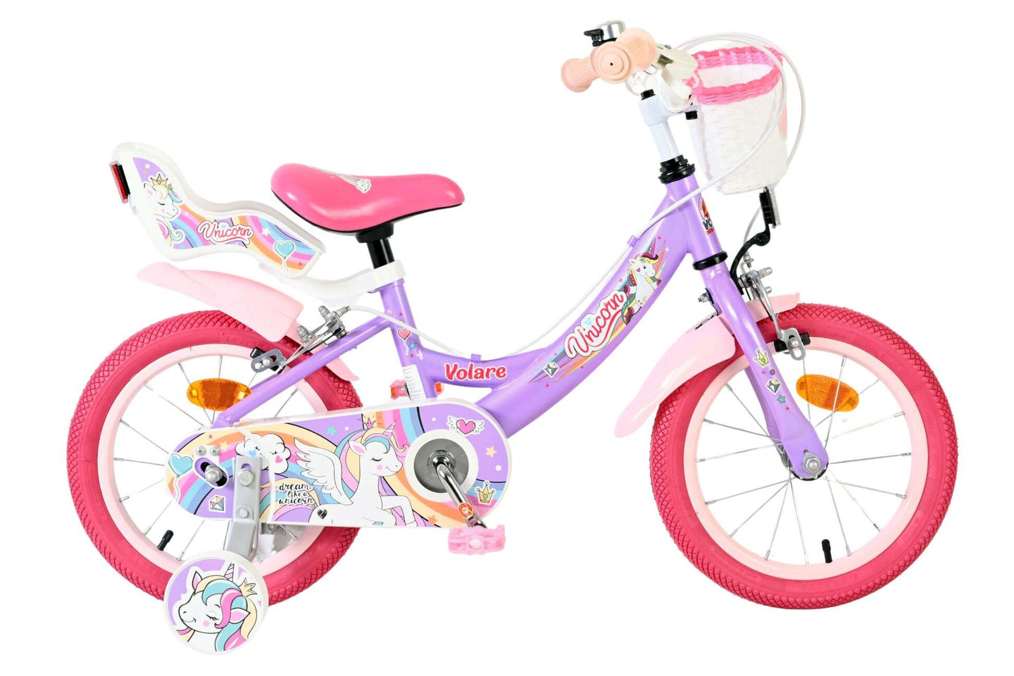 Volare Unicorn 14 inch 2026 Meisjes Twee handremmen - Fietsenconcurrent.nl