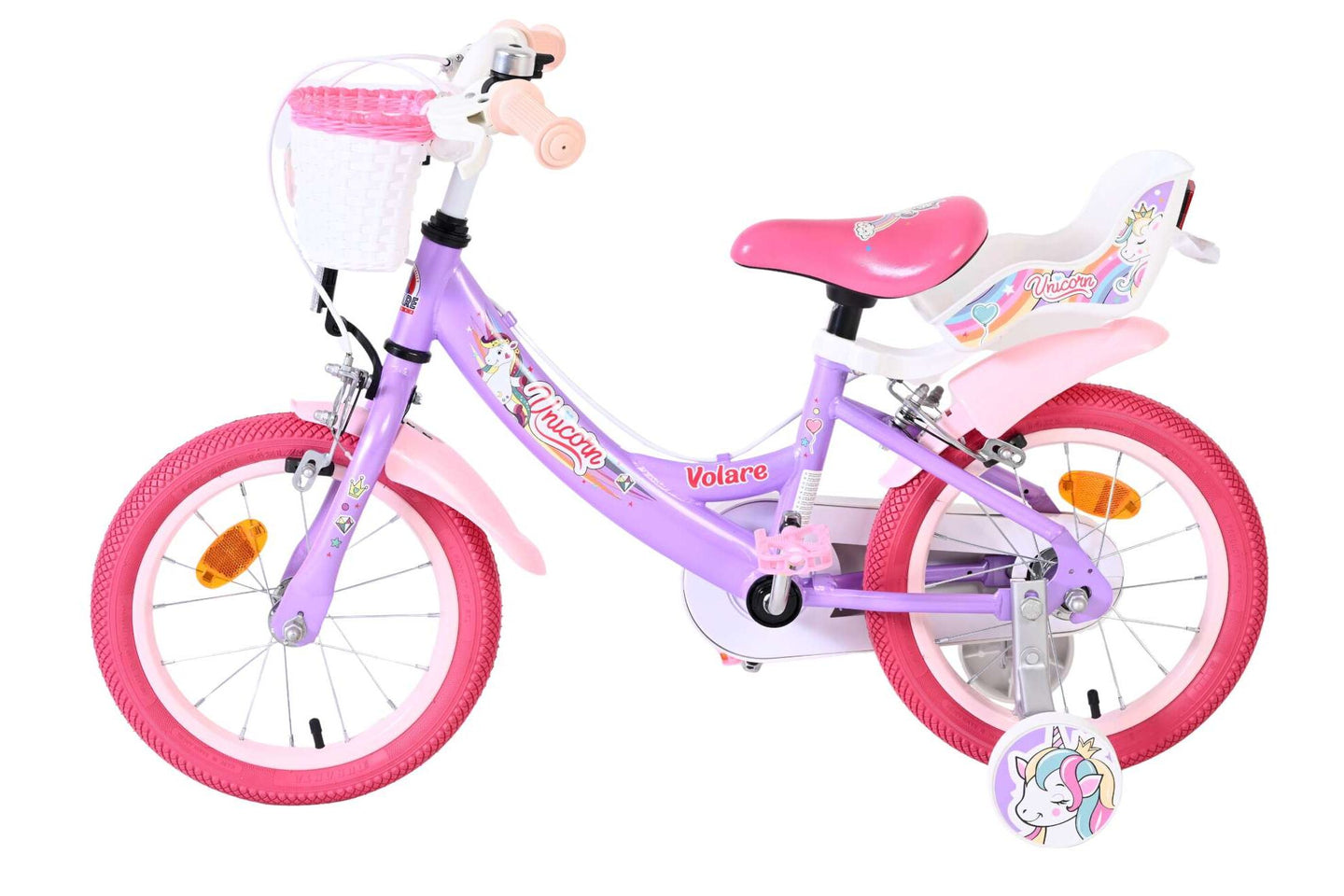 Volare Unicorn 14 inch 2026 Meisjes Twee handremmen - Fietsenconcurrent.nl