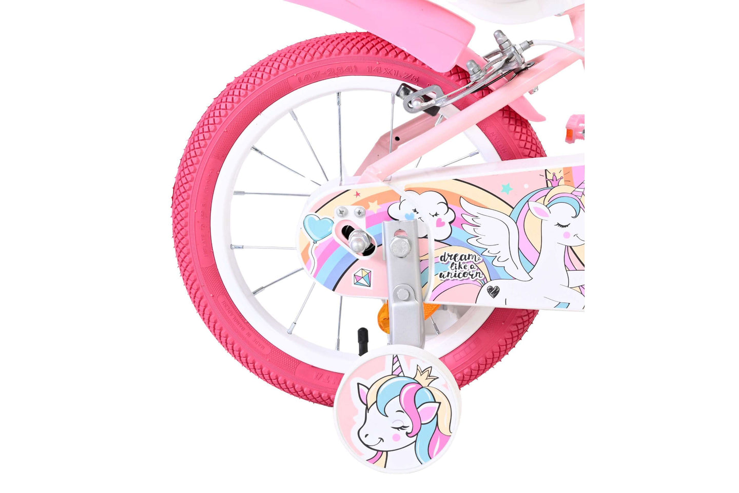 Volare Unicorn 14 inch 2026 Meisjes Twee handremmen - Fietsenconcurrent.nl