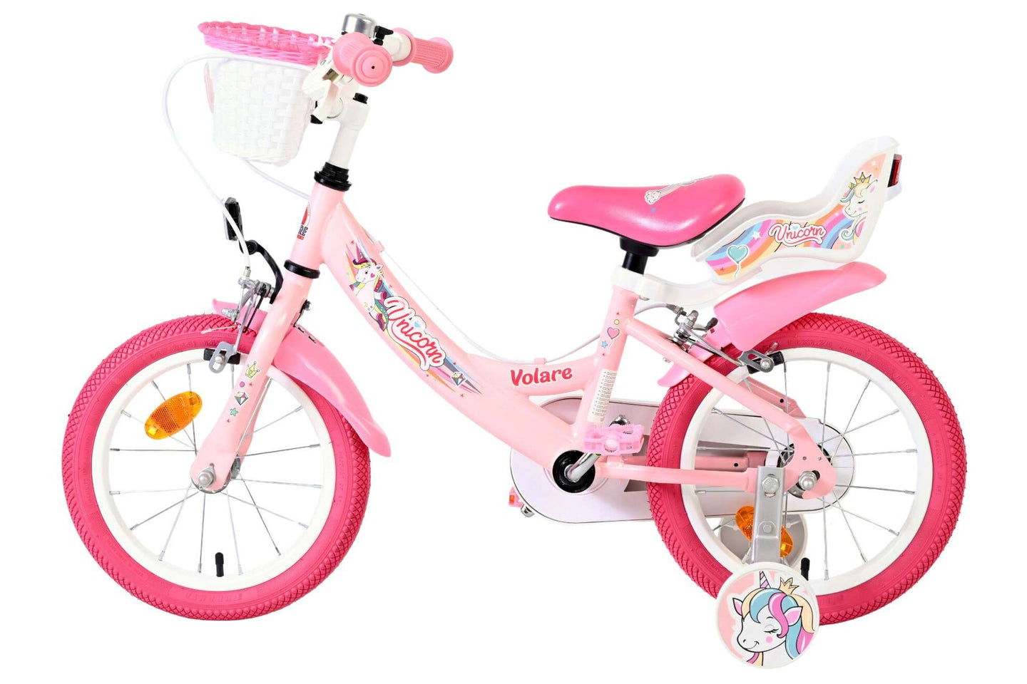 Volare Unicorn 14 inch 2026 Meisjes Twee handremmen - Fietsenconcurrent.nl