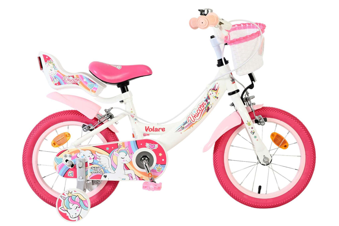 Volare Unicorn 14 inch 2026 Meisjes Twee handremmen - Fietsenconcurrent.nl