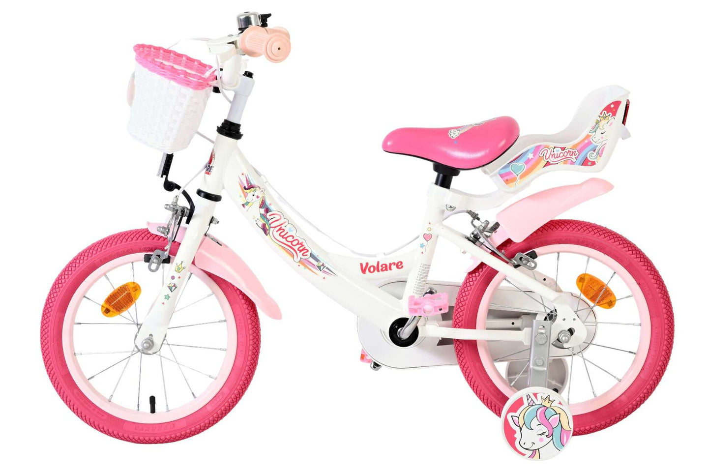 Volare Unicorn 14 inch 2026 Meisjes Twee handremmen - Fietsenconcurrent.nl