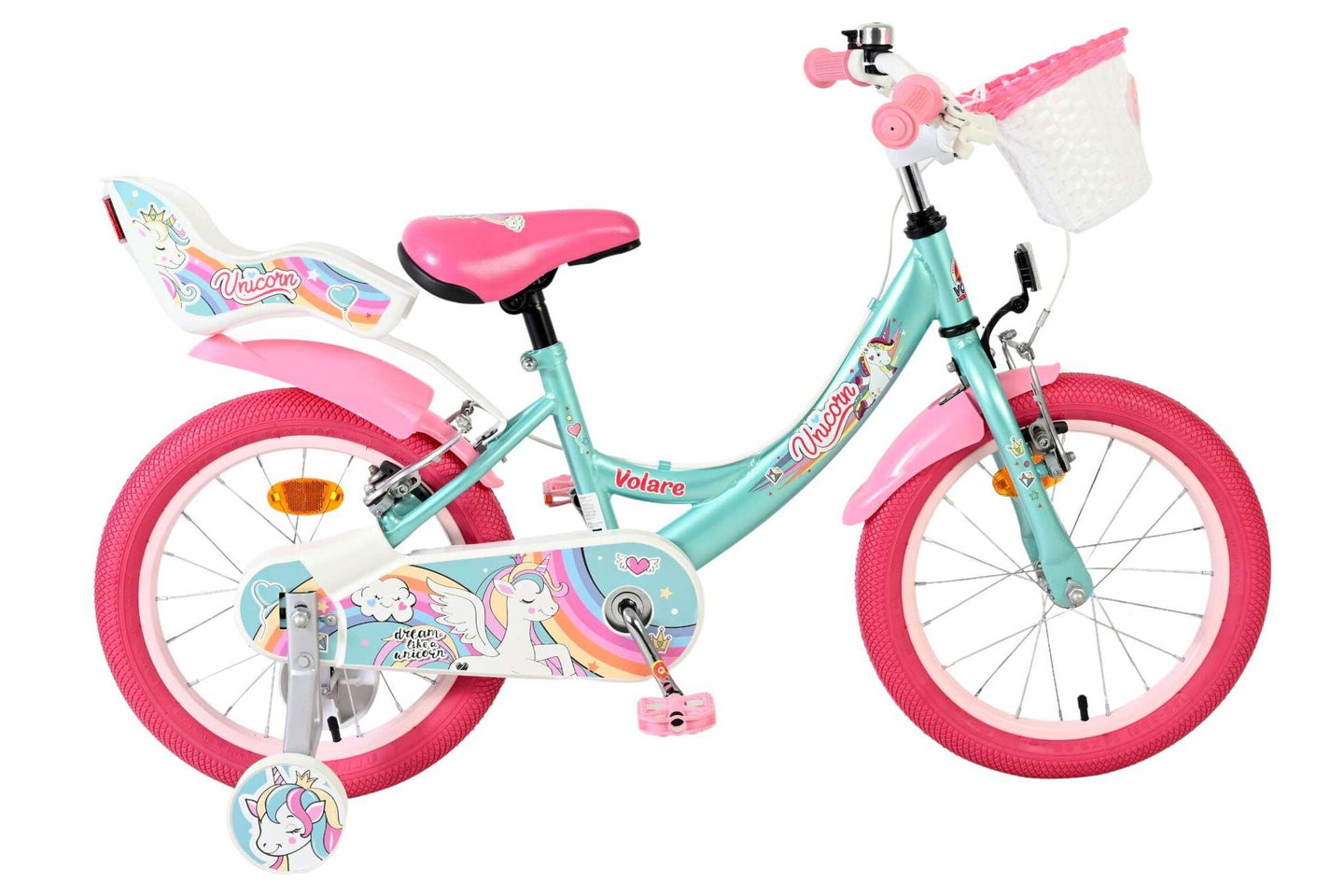 Volare Unicorn 16 inch 2026 Meisjes Twee handremmen - Fietsenconcurrent.nl