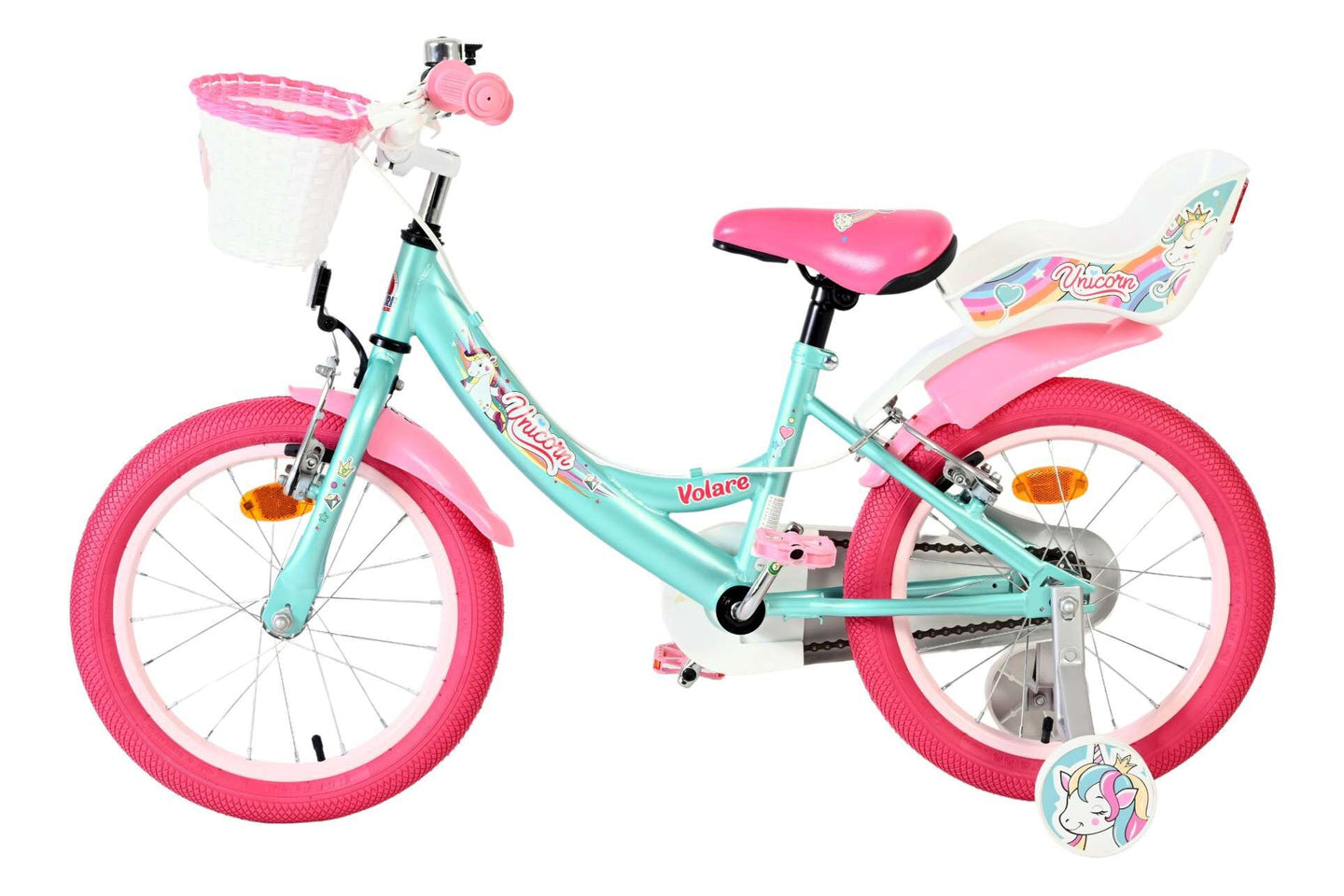 Volare Unicorn 16 inch 2026 Meisjes Twee handremmen - Fietsenconcurrent.nl