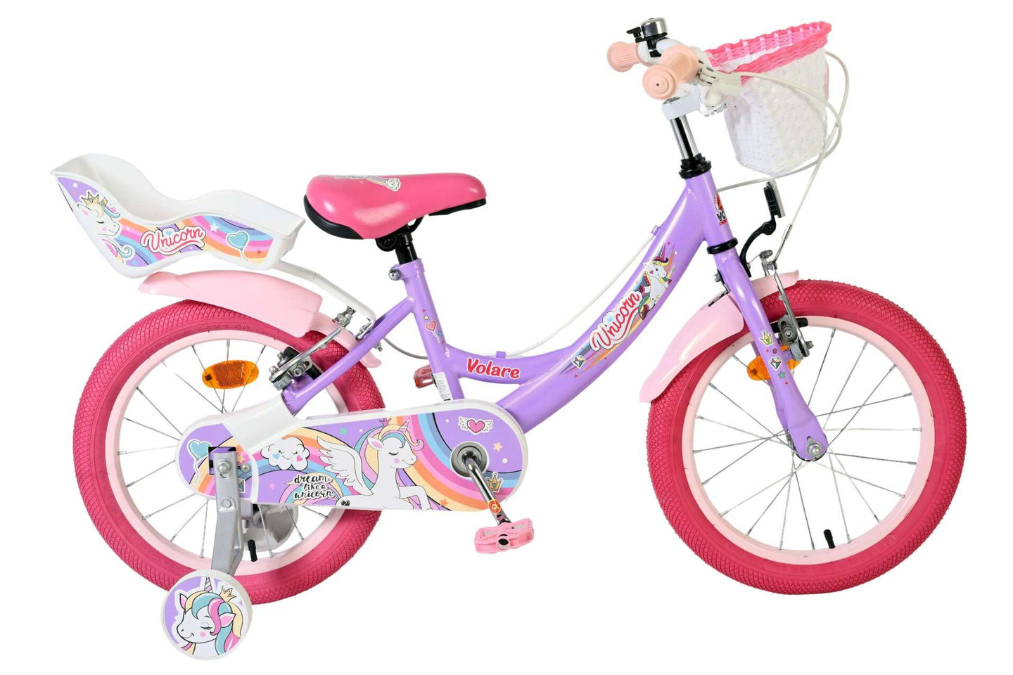 Volare Unicorn 16 inch 2026 Meisjes Twee handremmen - Fietsenconcurrent.nl