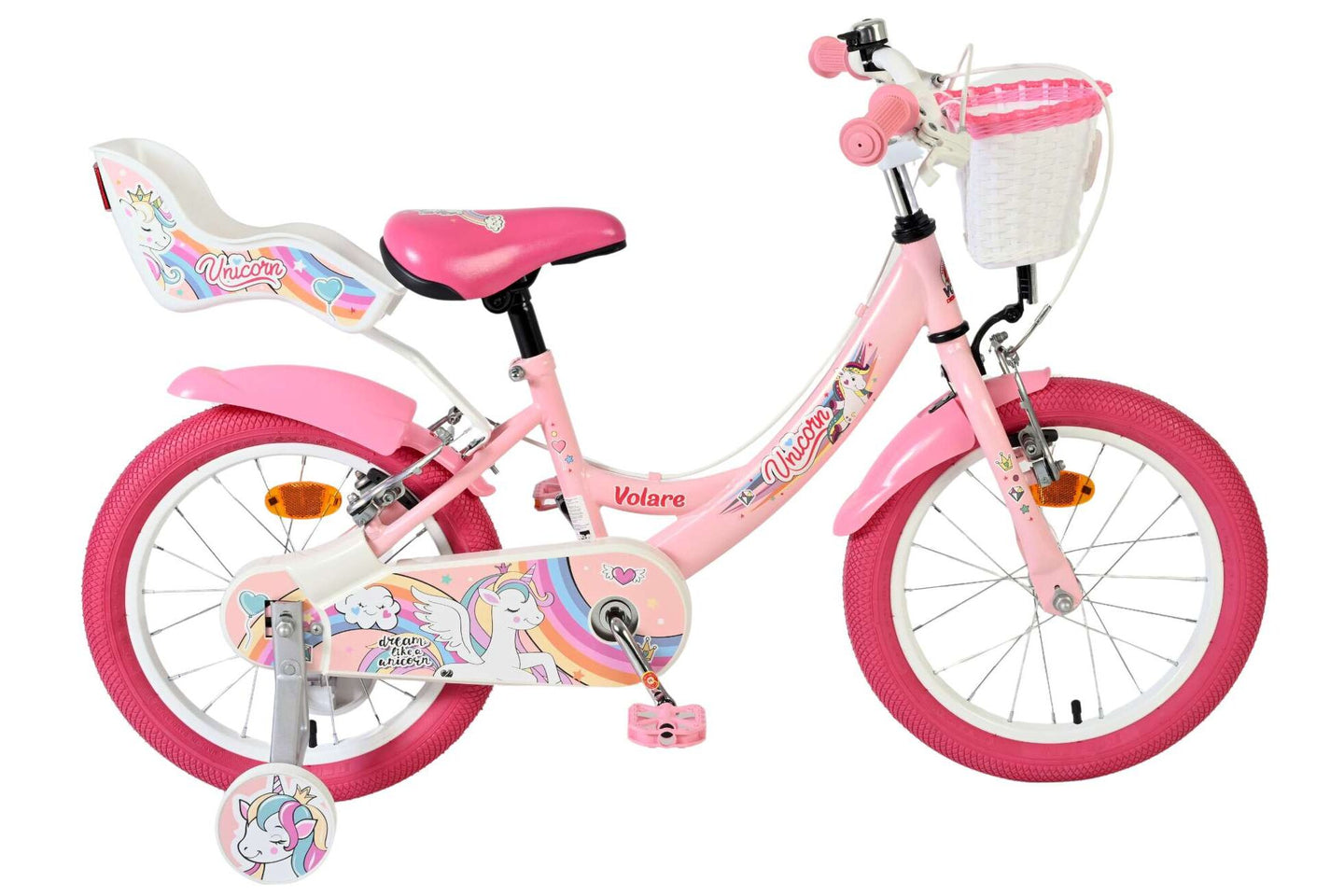 Volare Unicorn 16 inch 2026 Meisjes Twee handremmen - Fietsenconcurrent.nl