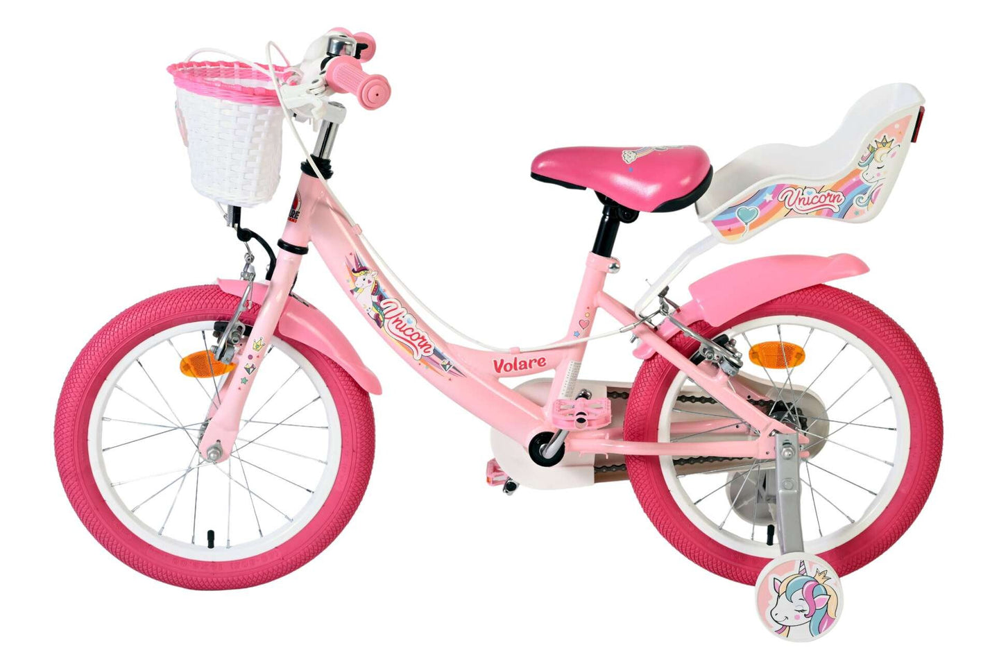 Volare Unicorn 16 inch 2026 Meisjes Twee handremmen - Fietsenconcurrent.nl