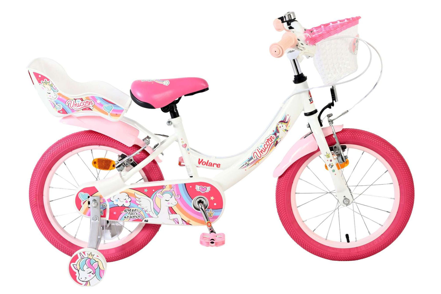 Volare Unicorn 16 inch 2026 Meisjes Twee handremmen - Fietsenconcurrent.nl