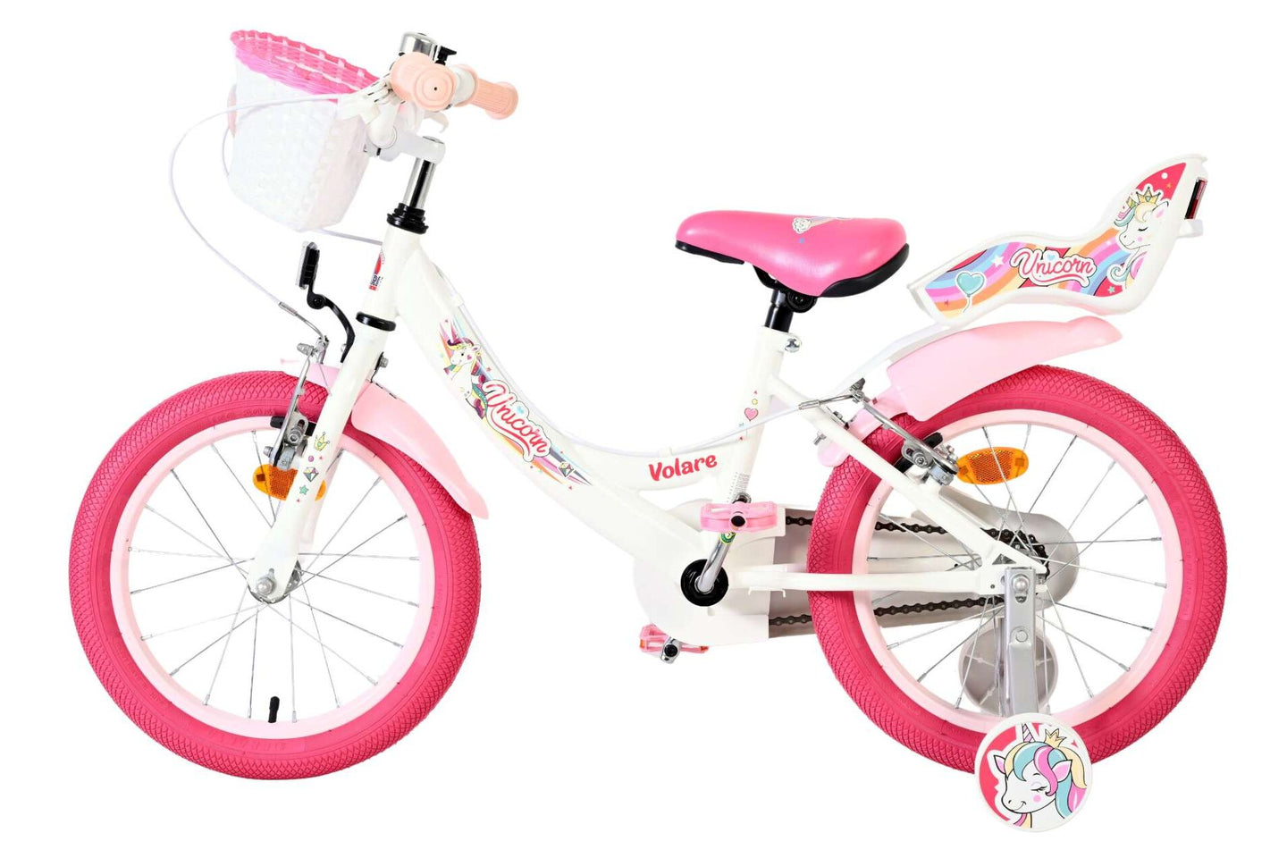 Volare Unicorn 16 inch 2026 Meisjes Twee handremmen - Fietsenconcurrent.nl