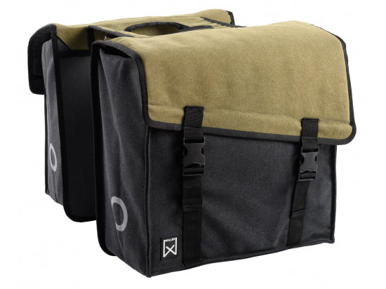 Willex Dubbele Canvas Tas 101 Groen/Zwart - Fietsenconcurrent.nl