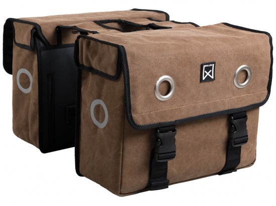 Willex Dubbele Canvas Tas Bruin - Fietsenconcurrent.nl